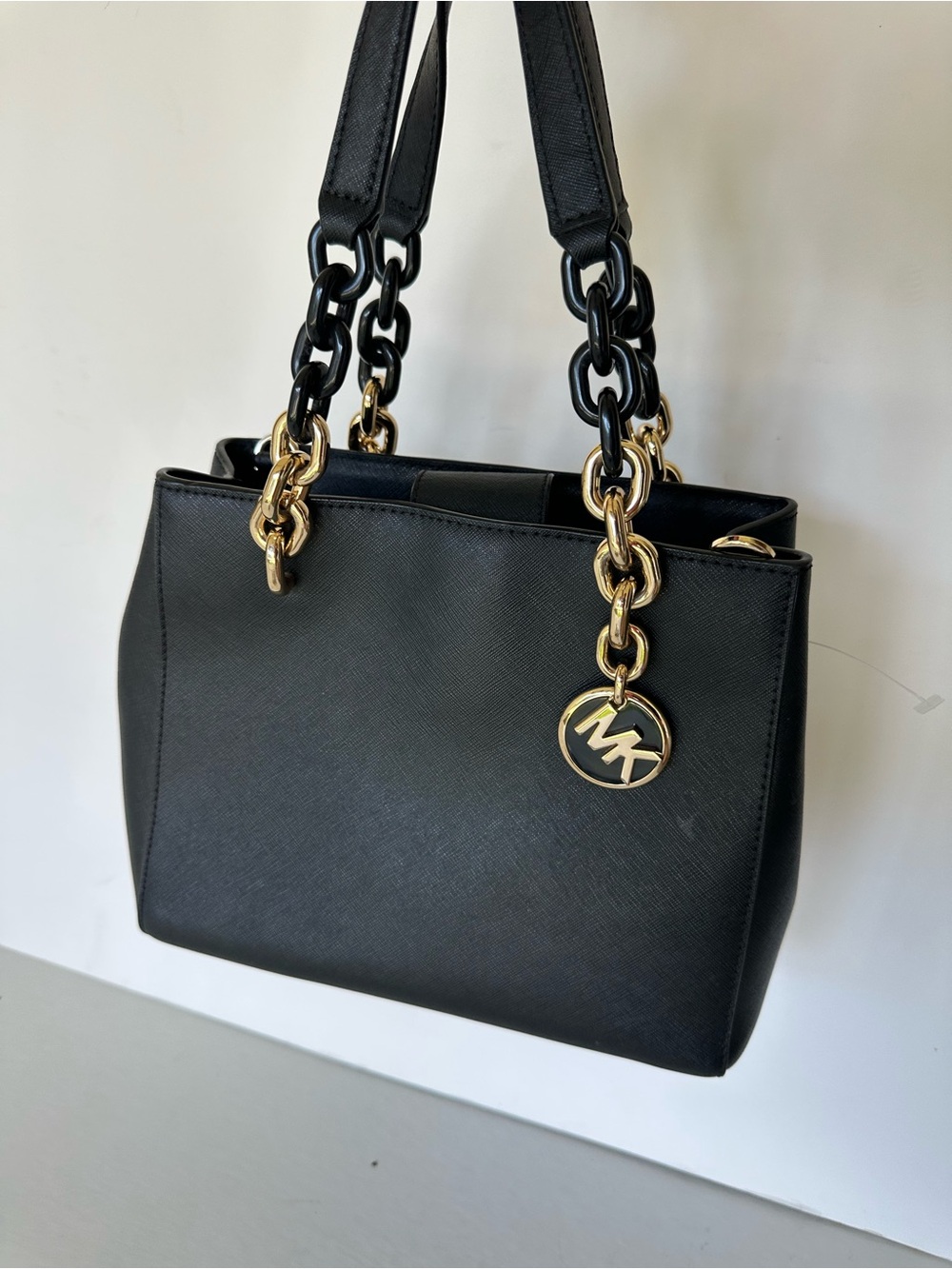Michael Kors Cynthia Black Leather Purse New - Picture 4 of 11